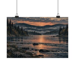 Androscoggin After Dark — North Country Waterline Matte Print
