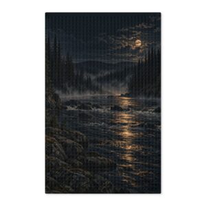 Androscoggin After Dark — North Country River Tea Towel