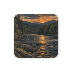 Androscoggin After Dark — Four Seasons: Summer Cork-Back Coaster