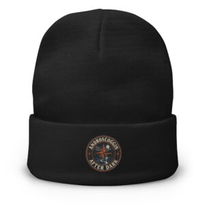 Black Androscoggin After Dark embroidered beanie